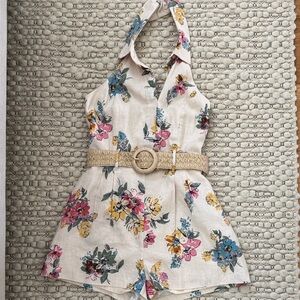 House of Harlow 1960 Cream and Pink Floral Jumpsuit